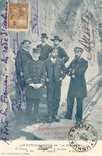 Carte postale argentine reprsentant les membres de l'tat-major du " Franais " avec signatures et oblitration Ushuaia du 13 janvier 1904.